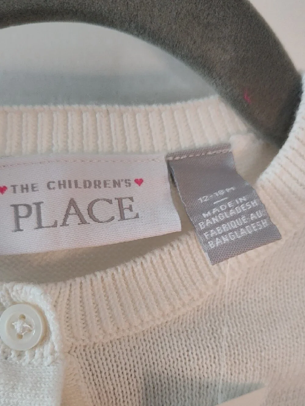 The Children's Place White Cropped Button Cardigan
